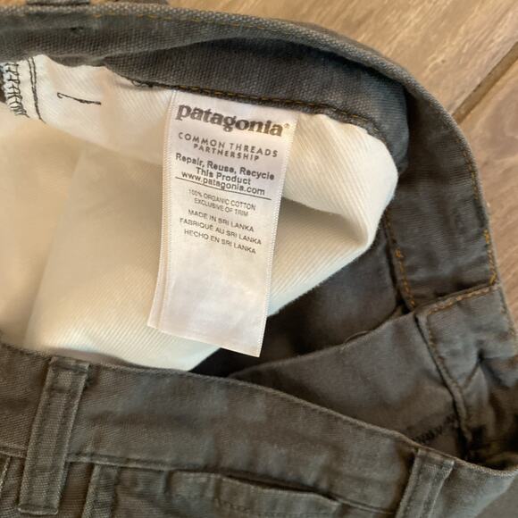 Patagonia Field Pants Men's size 36x32 Flat Front Organic Cotton Green/Gray - Picture 6 of 10